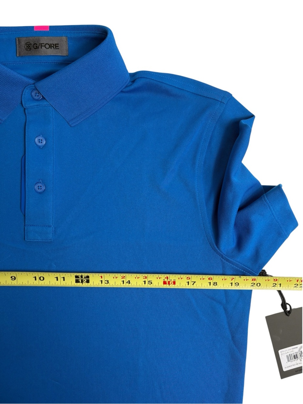 NWT G/FORE Men's Essential Performance Piqué Golf Polo Lisbon Blue Small - Picture 7 of 12